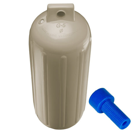 Polyform G-5 Twin Eye Fender 8.8" x 26.8" - Sand w/Adapter - Life Raft Professionals