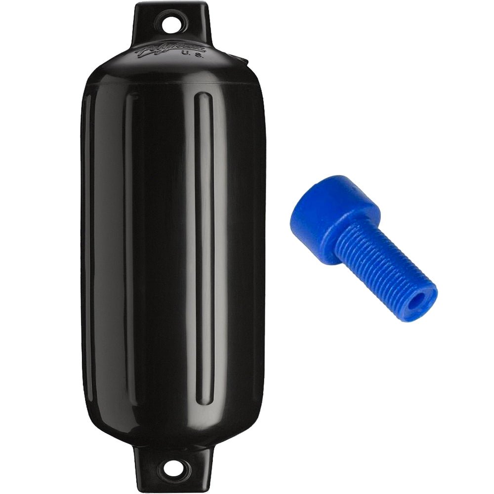 Polyform G-6 Twin Eye Fender 11" x 30" - Black w/Adapter - Life Raft Professionals
