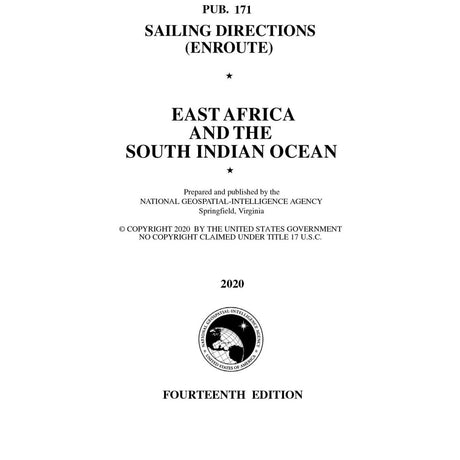 PUB 171 Sailing Directions Enroute: East Africa and The South Indian Ocean (Current Edition) - Life Raft Professionals