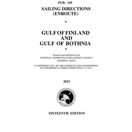 PUB 195 Sailing Directions Enroute: Gulf of Finland and Gulf of Bothnia (Current Edition) - Life Raft Professionals