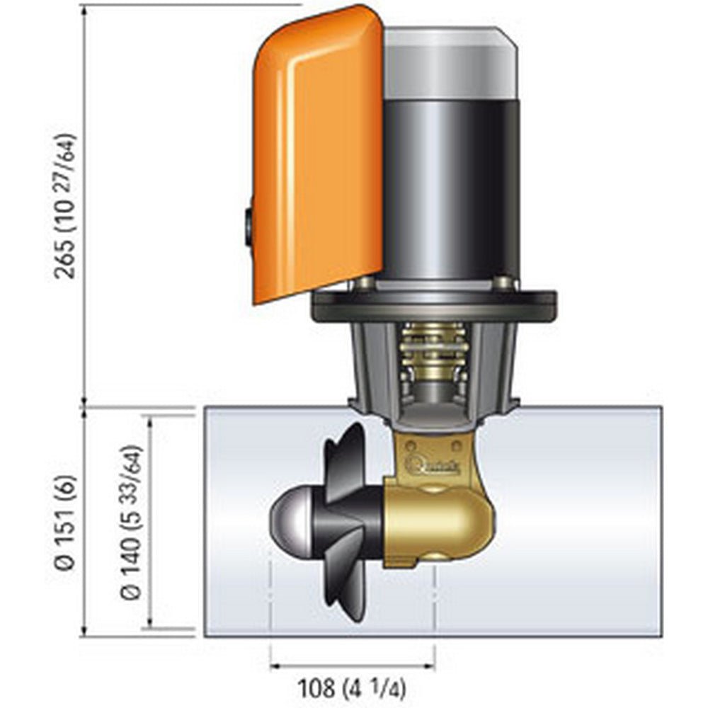 Quick Bow Thruster BTQ 140-30 30KGF - 12V - D140 - 1.5kW - Life Raft Professionals