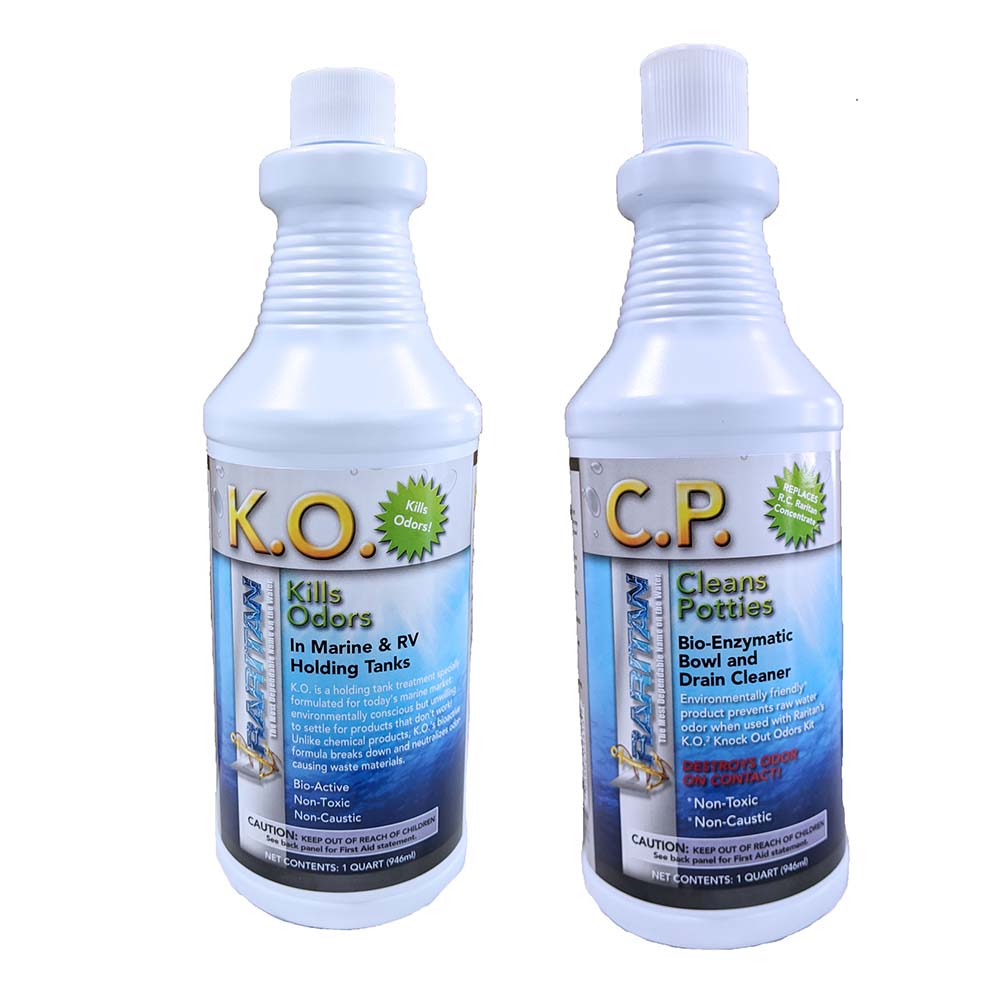 Raritan Potty Pack w/K.O. Kills Odors C.P. Cleans Potties - 1 of Each - 32oz Bottles - Life Raft Professionals