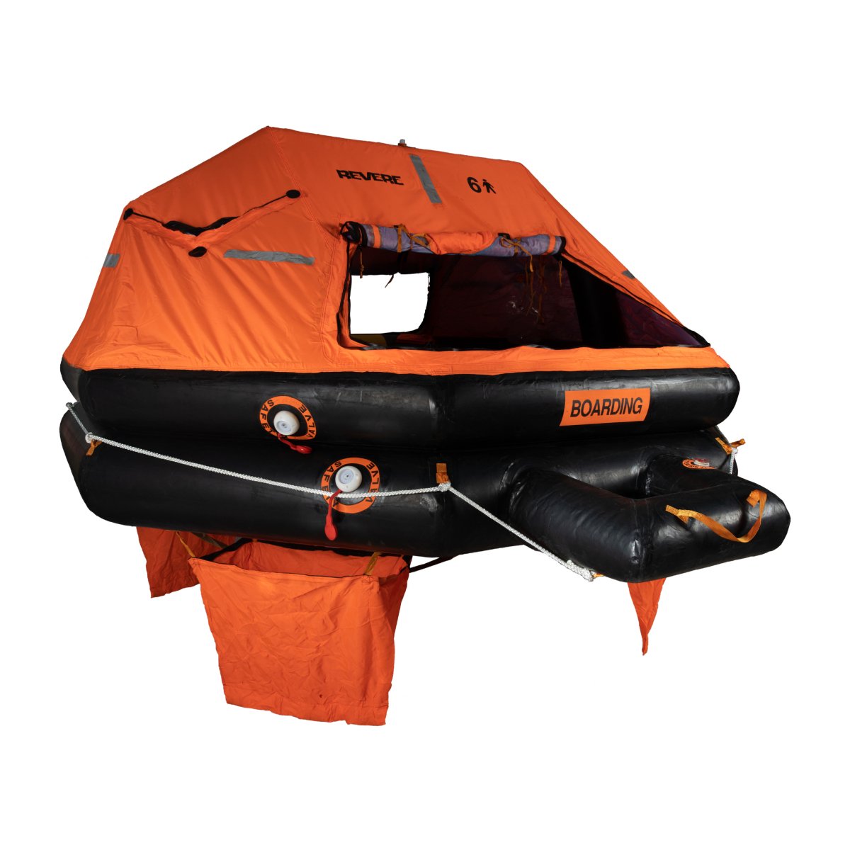 Personal Raft Revere 6-25 Person B-Pack , USCG/SOLAS Approved Round Container Life ...