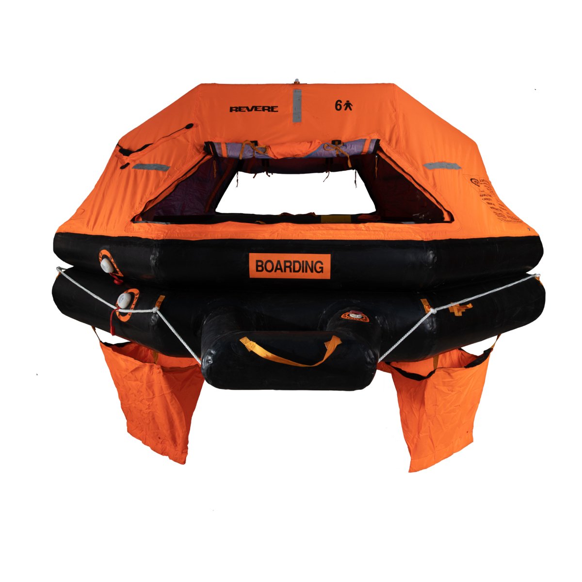 Revere 6-25 Person B-Pack , USCG/SOLAS Approved Round Container Life raft with cradle - Life Raft Professionals