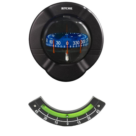 Ritchie SR-2 Venture Sail Boat Compass w/Clinometer - Bulkhead Mount - Black [SR-2] - Life Raft Professionals