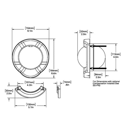Ritchie SR-2 Venture Sail Boat Compass w/Clinometer - Bulkhead Mount - Black [SR-2] - Life Raft Professionals
