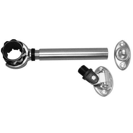 Rupp Threaded Antenna Support w/6" Flat Mount, Oval 4-Way Base & 1.5" Collar [PAK-0006] - Life Raft Professionals