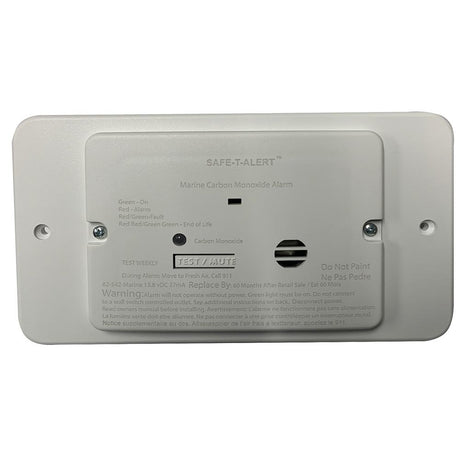 Safe-T-Alert 65 Series Marine Carbon Monoxide Alarm - Flush Mount - 12V - White [M-65-542] - Life Raft Professionals