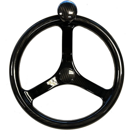 Schmitt Marine Carbon Fiber Primus Wheel w/Knob 13.5" w/Sanntoprene Finger Grip 3/4" Tapered Shaft w/CF Nut - Life Raft Professionals