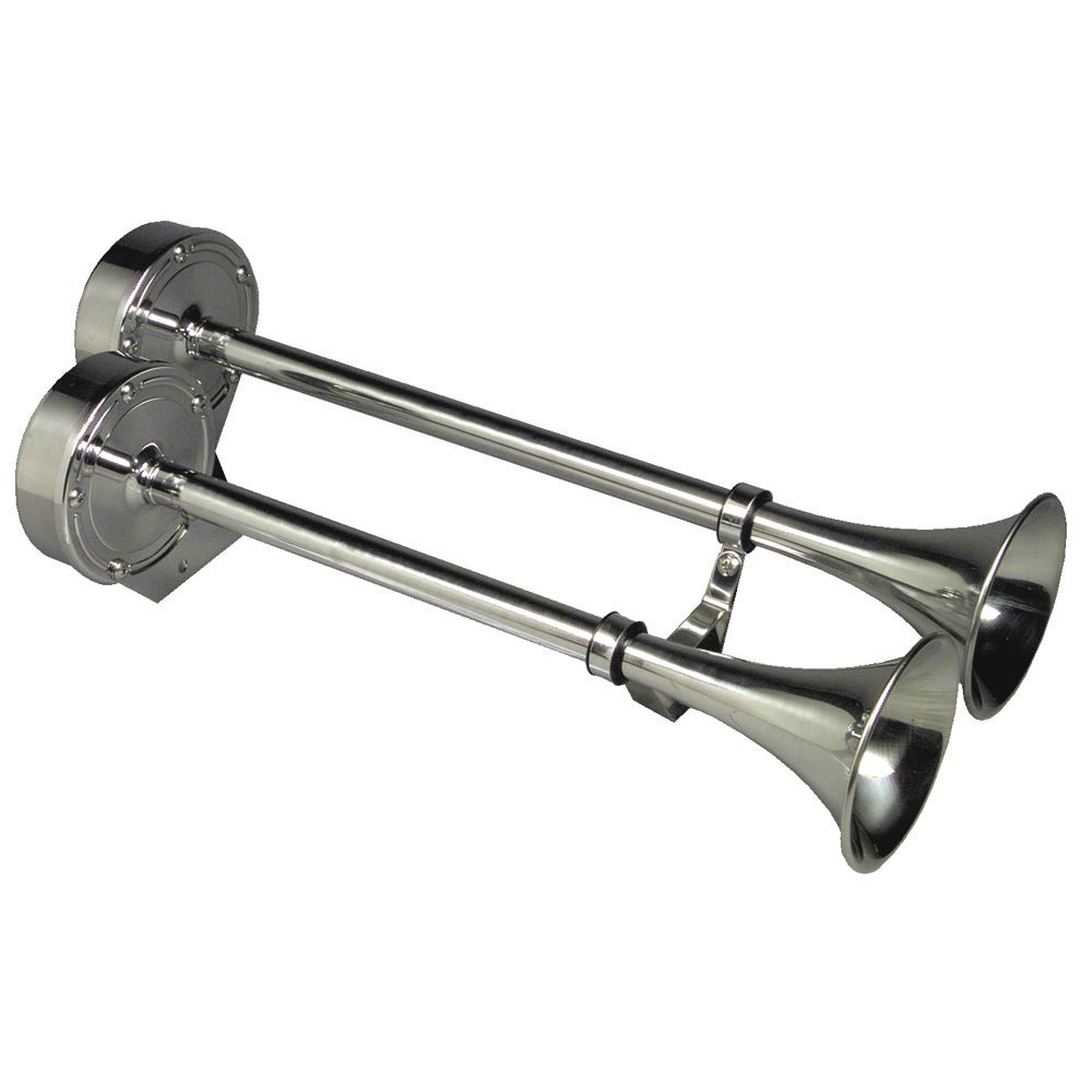 Schmitt Ongaro Deluxe All-Stainless Dual Trumpet Horn - 24V - Life Raft Professionals