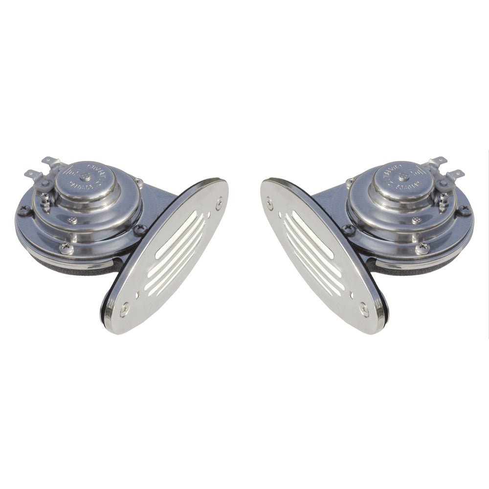 Schmitt Ongaro Mini SS Dual Drop-In Horn w/SS Grills High Low Pitch - Life Raft Professionals
