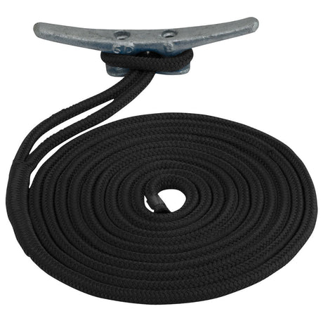 Sea-Dog Double Braided Nylon Dock Line - 5/8" x 20 - Black - Life Raft Professionals