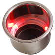 Sea-Dog LED Flush Mount Combo Drink Holder w/Drain Fitting - Red LED - Life Raft Professionals