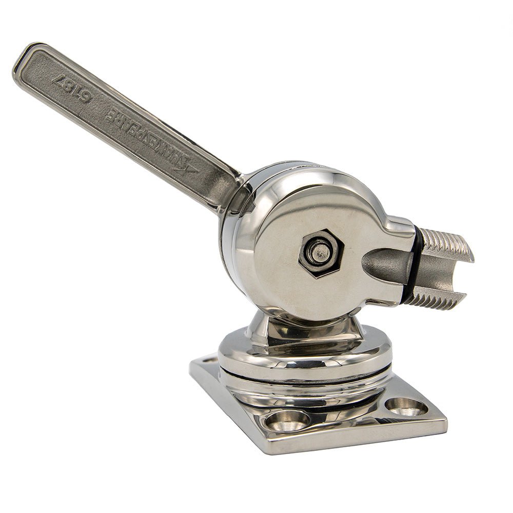 Shakespeare 6187 Sleek Compact Stainless Steel Rotatable 4-Way Ratchet Mount - Life Raft Professionals