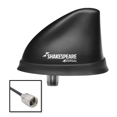Shakespeare Dorsal Antenna Black Low Profile 26 RGB Cable w/PL-259 - Life Raft Professionals