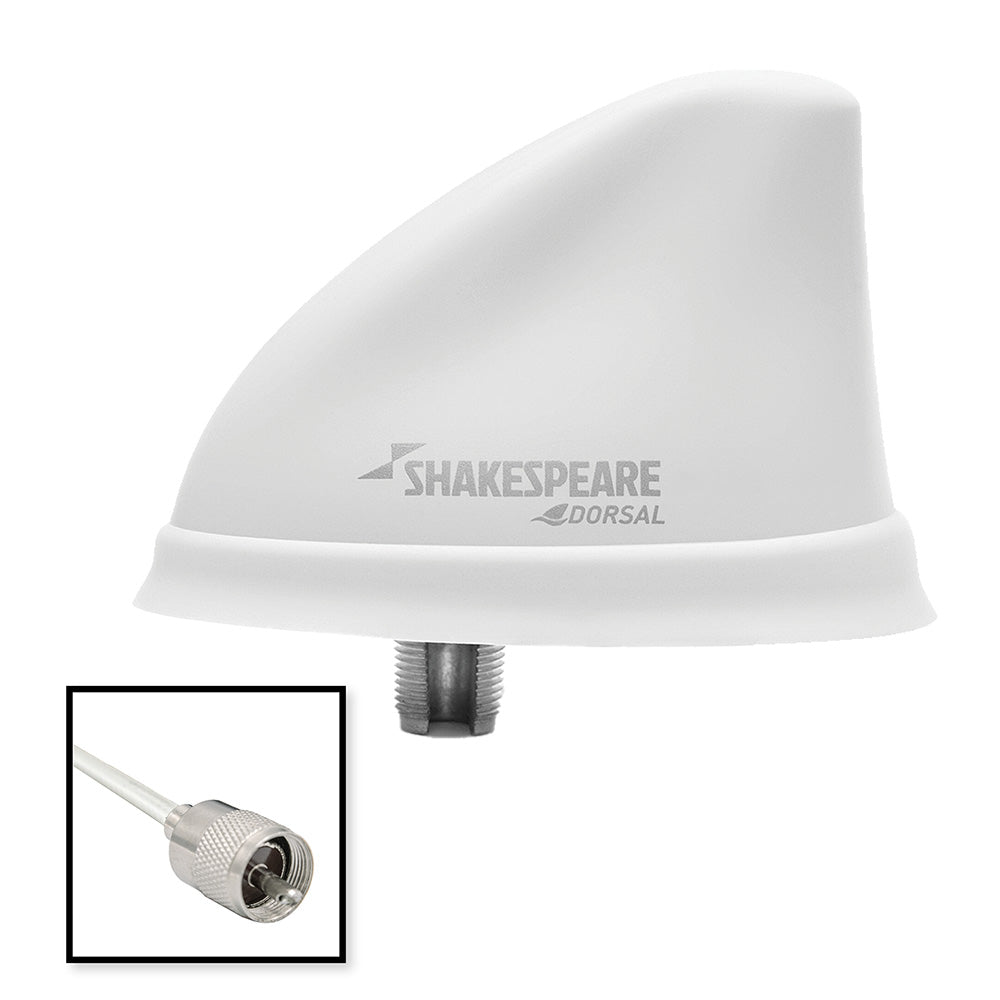 Shakespeare Dorsal Antenna White Low Profile 26 RGB Cable w/PL-259 - Life Raft Professionals