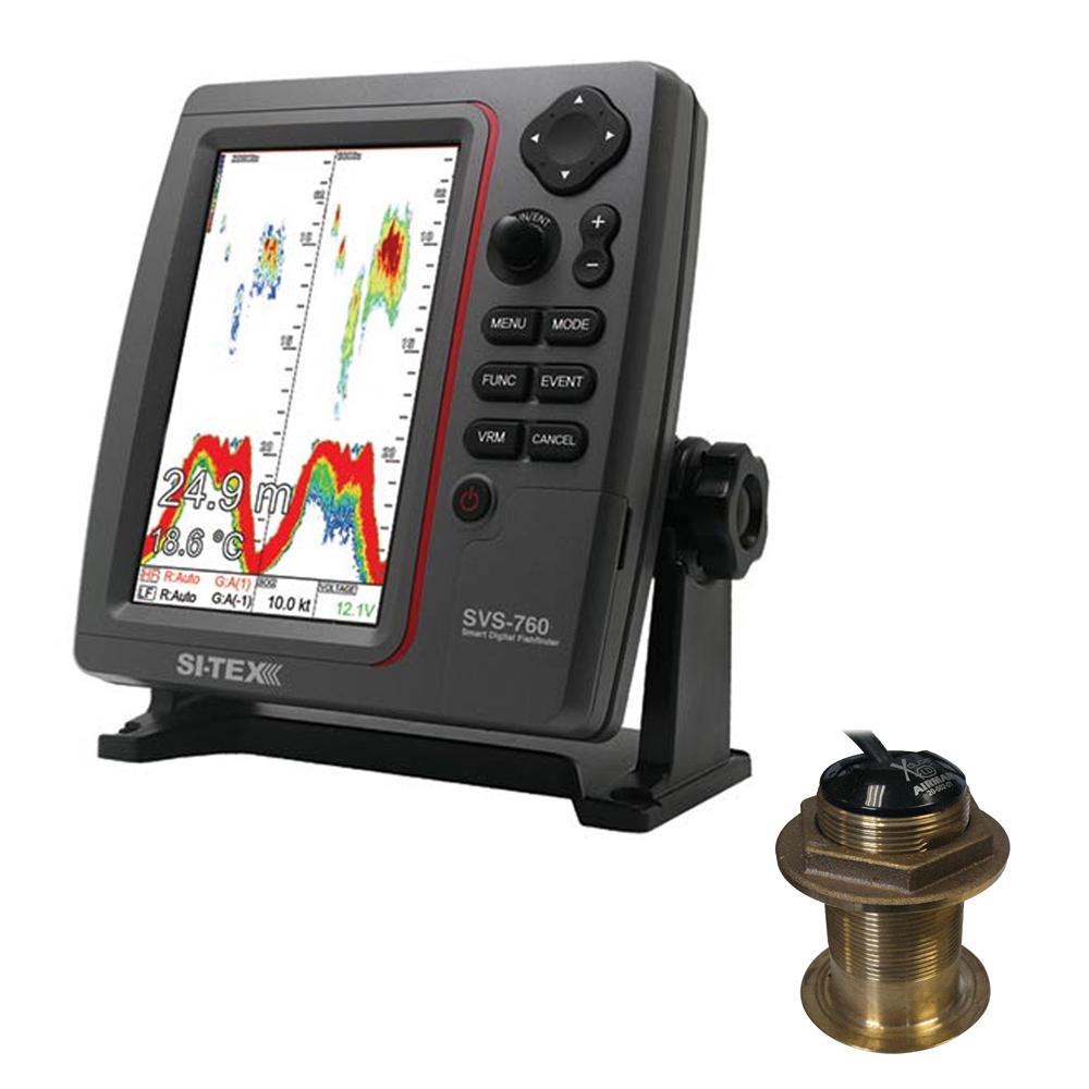 SI-TEX SVS-760 Dual Frequency Sounder 600W Kit w/Bronze 12 Degree Transducer [SVS-760B60-12] - Life Raft Professionals