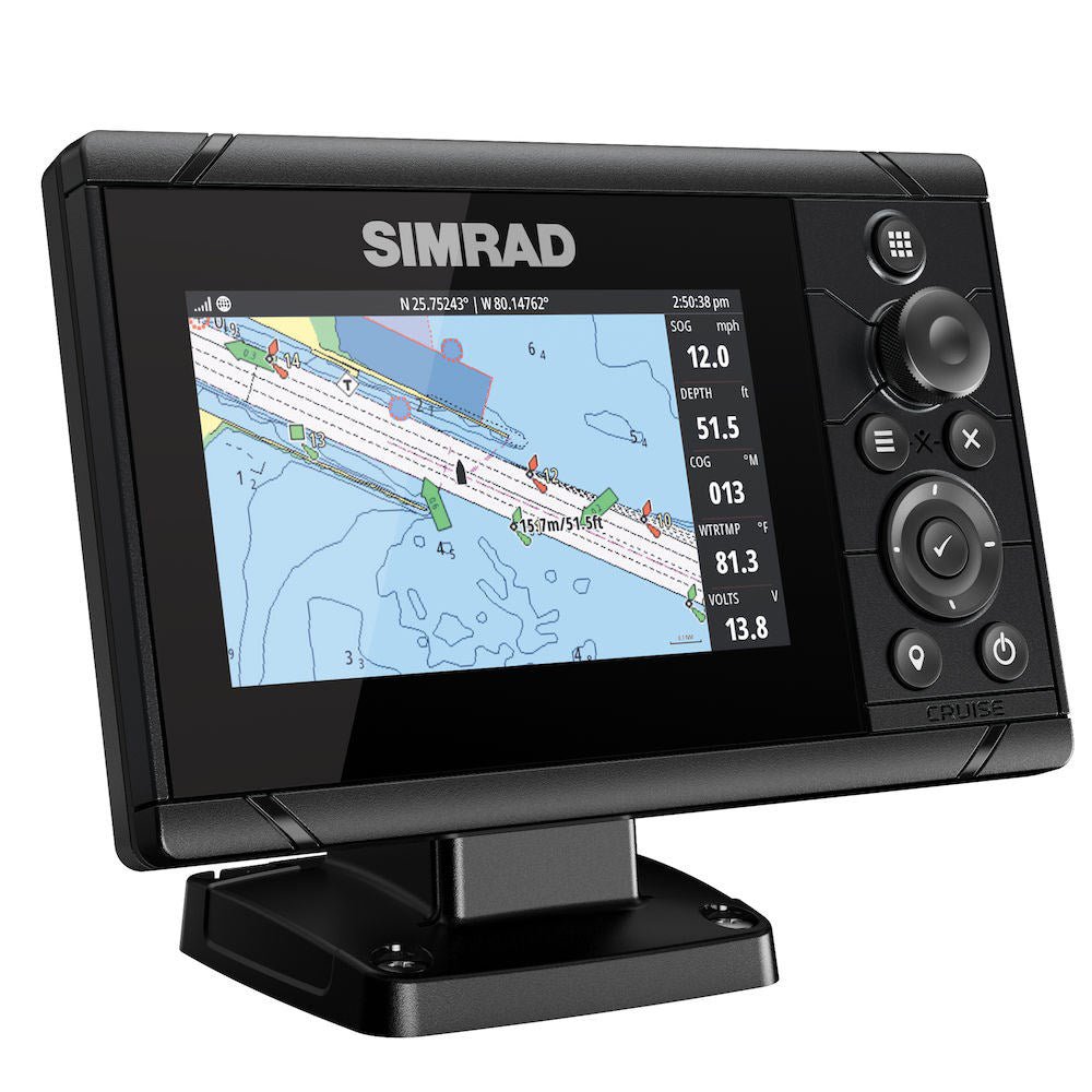 Simrad Cruise 5 US Coastal w/83/200 Transom Mount Transducer - Life Raft Professionals