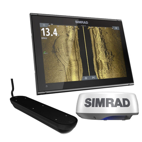 Simrad GO9 XSE Chartplotter Radar Bundle HALO20+ Active Imaging 3-in-1 Transom Mount Transducer C-MAP Discover Chart - Life Raft Professionals