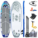 Solstice Watersports 16 Maori Giant Inflatable Stand-Up Paddleboard w/Leash 4 Paddles - Life Raft Professionals
