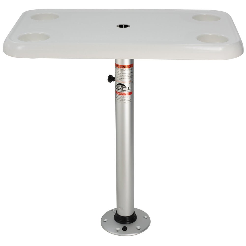 Springfield 16" x 28" Rectangle Table Package - White Thread-Lock - Life Raft Professionals