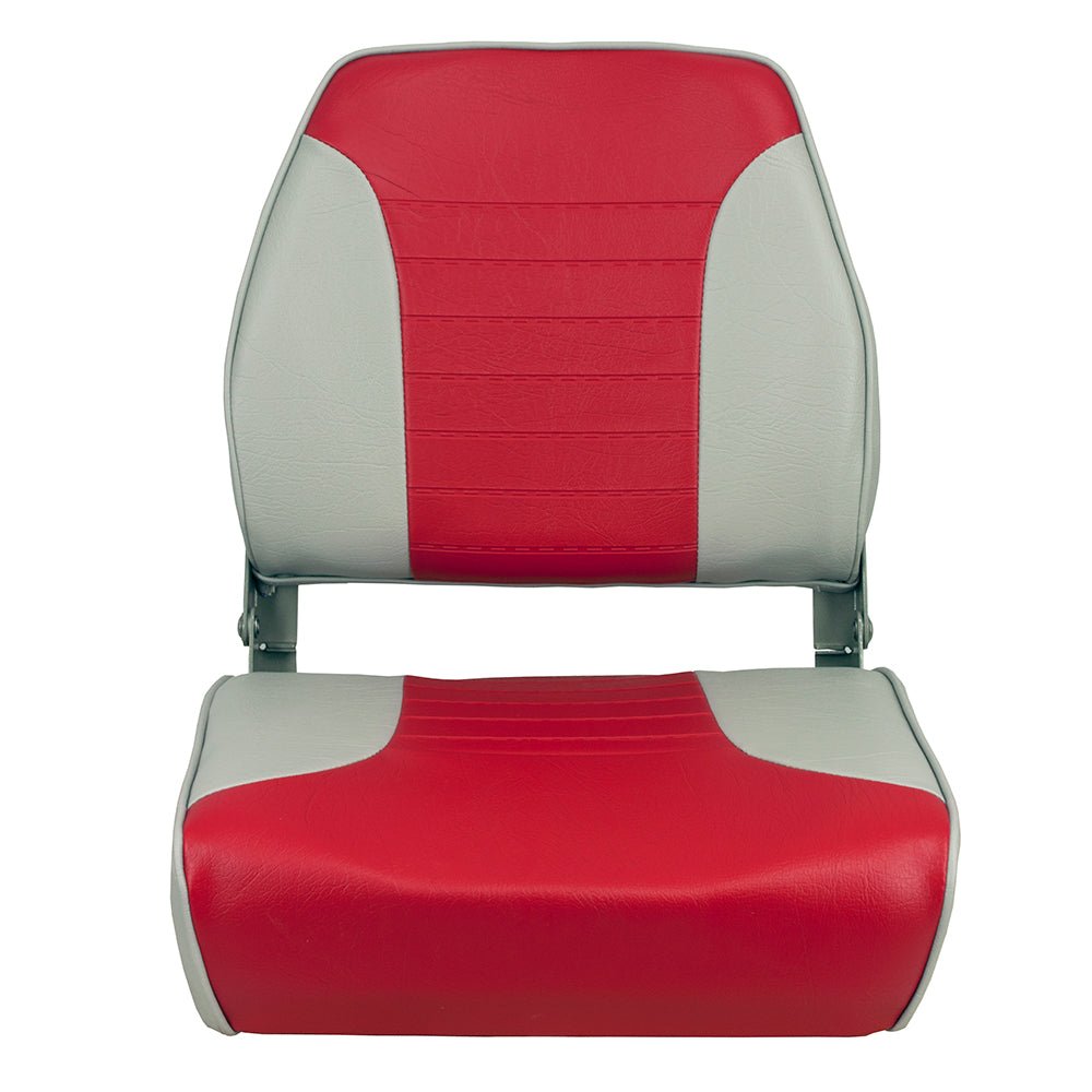 Springfield Economy Multi-Color Folding Seat - Grey/Red - Life Raft Professionals