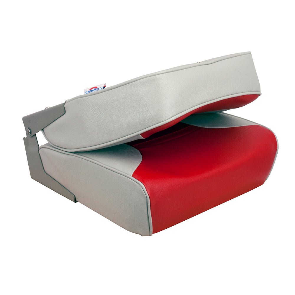 Springfield Economy Multi-Color Folding Seat - Grey/Red - Life Raft Professionals