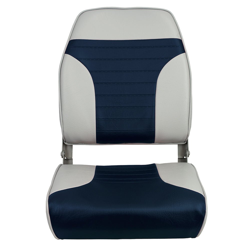Springfield High Back Multi-Color Folding Seat - Blue/Grey - Life Raft Professionals