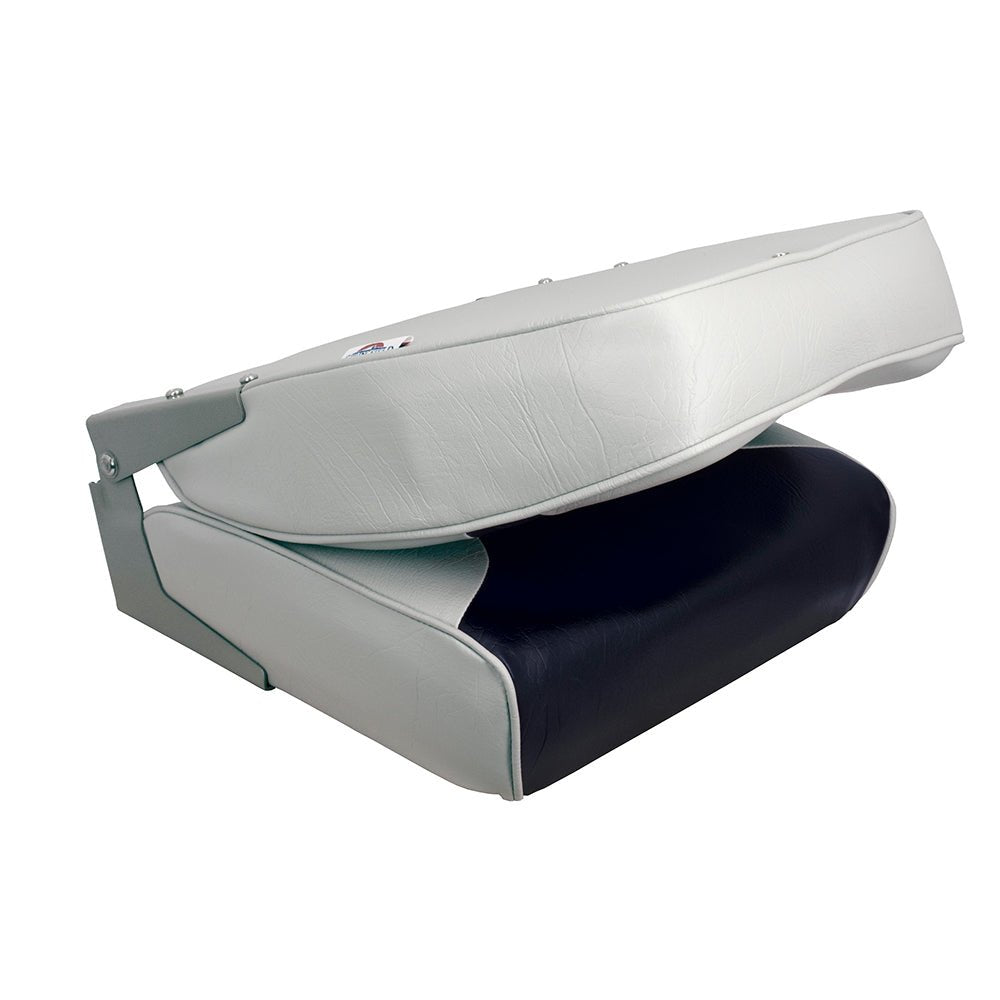 Springfield High Back Multi-Color Folding Seat - Blue/Grey - Life Raft Professionals