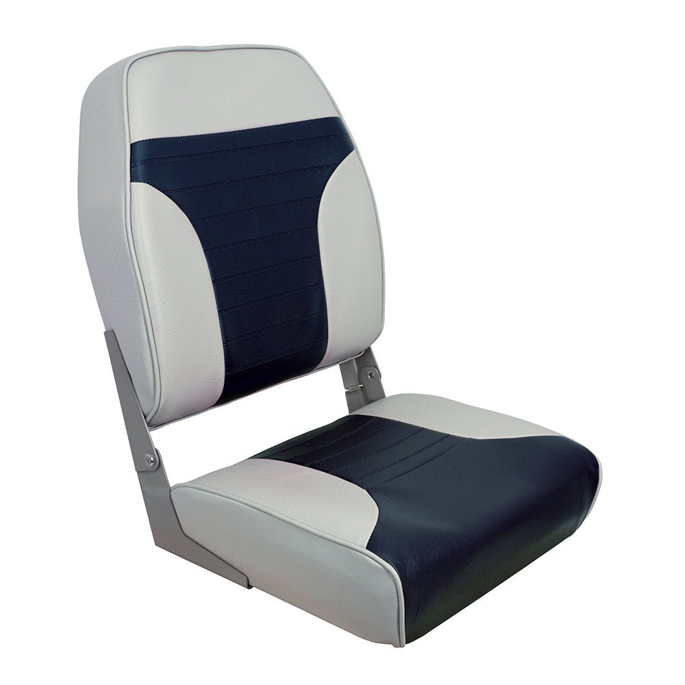 Springfield High Back Multi-Color Folding Seat - Blue/Grey - Life Raft Professionals
