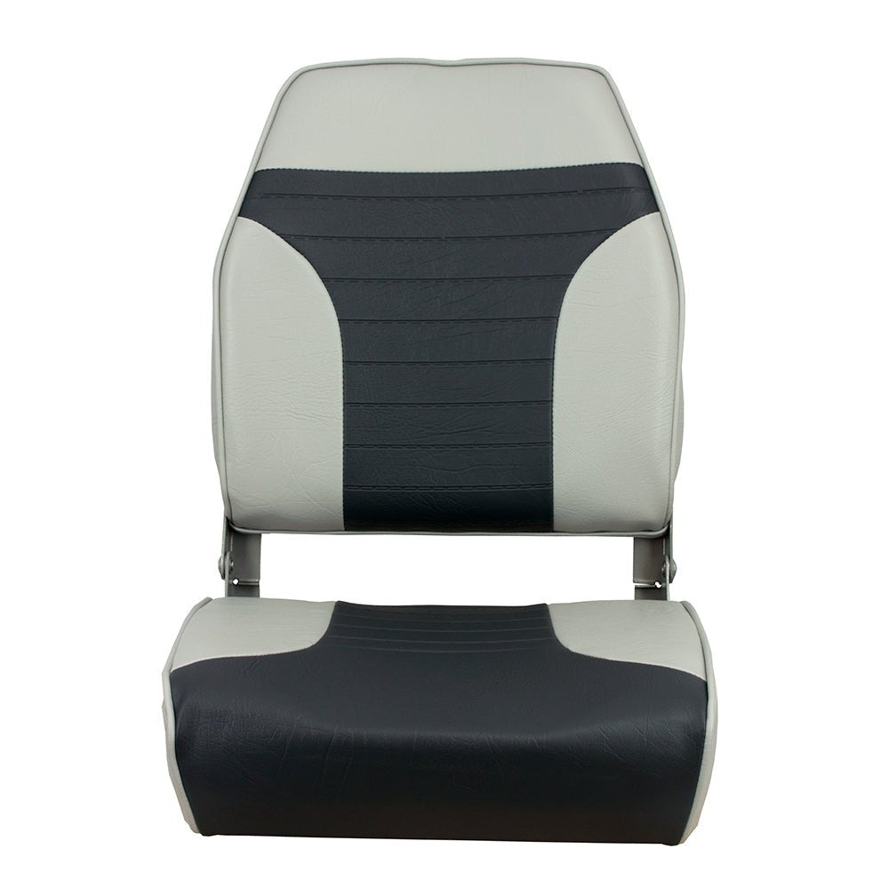 Springfield High Back Multi-Color Folding Seat - Grey/Charcoal - Life Raft Professionals