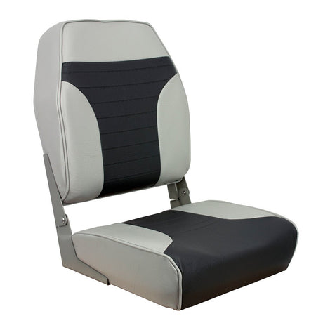 Springfield High Back Multi-Color Folding Seat - Grey/Charcoal - Life Raft Professionals