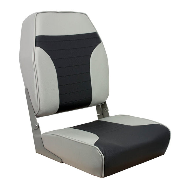 Springfield High Back Multi-Color Folding Seat - Grey/Charcoal - Life Raft Professionals