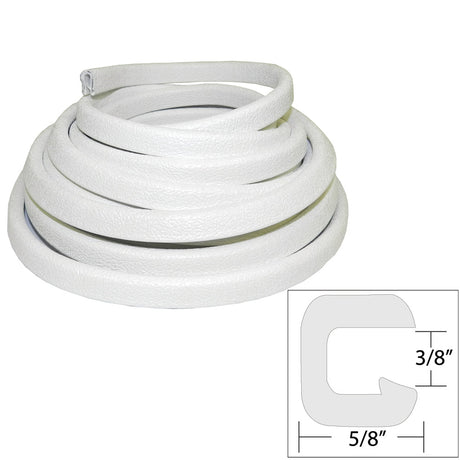 TACO Flexible Vinyl Trim - 3/8" Opening x "W x 25'L - White - Life Raft Professionals