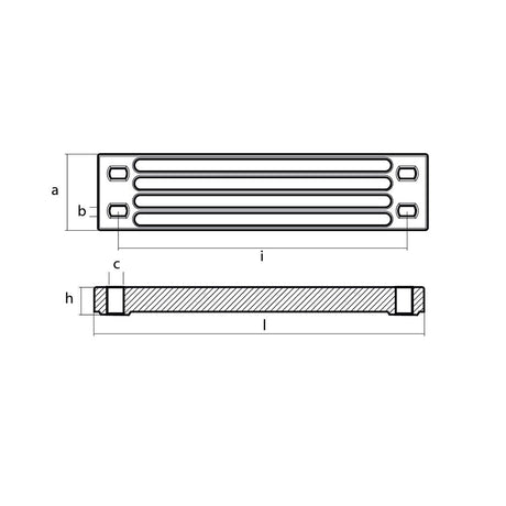 Tecnoseal Aluminum Yamaha Bar Anode f/Engine Bracket - Life Raft Professionals