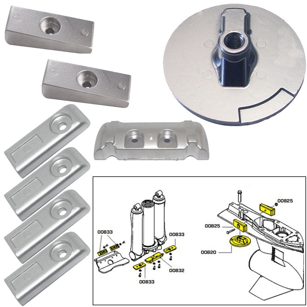 Tecnoseal Anode Kit w/Hardware - Mercury Verado 6 - Magnesium - Life Raft Professionals