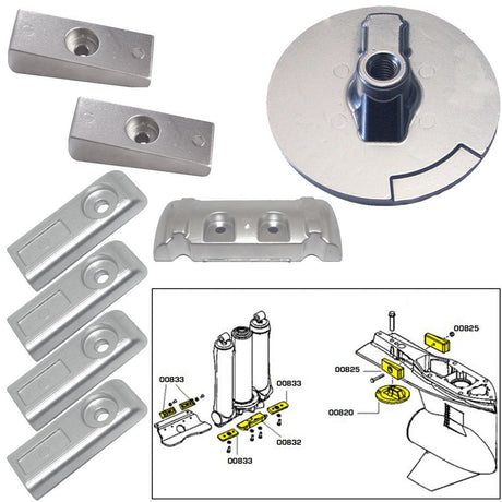 Tecnoseal Anode Kit w/Hardware - Mercury Verado 6 - Magnesium - Life Raft Professionals