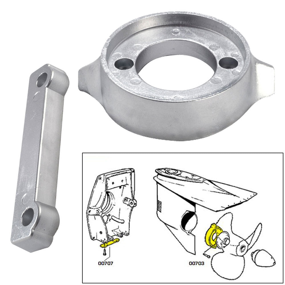Tecnoseal Anode Kit w/Hardware - Volvo 280 - Aluminum - Life Raft Professionals