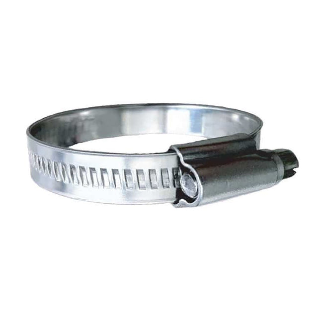 Trident Marine 316 SS Non-Perforated Worm Gear Hose Clamp - 15/32" Band Range - (1-1/16" 1-1/2") Clamping Range - 10-Pack - SAE Size 16 - Life Raft Professionals
