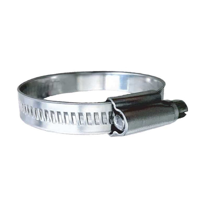 Trident Marine 316 SS Non-Perforated Worm Gear Hose Clamp - 15/32" Band Range - (1-1/4" 1-3/4") Clamping Range - 10-Pack - SAE Size 20 - Life Raft Professionals