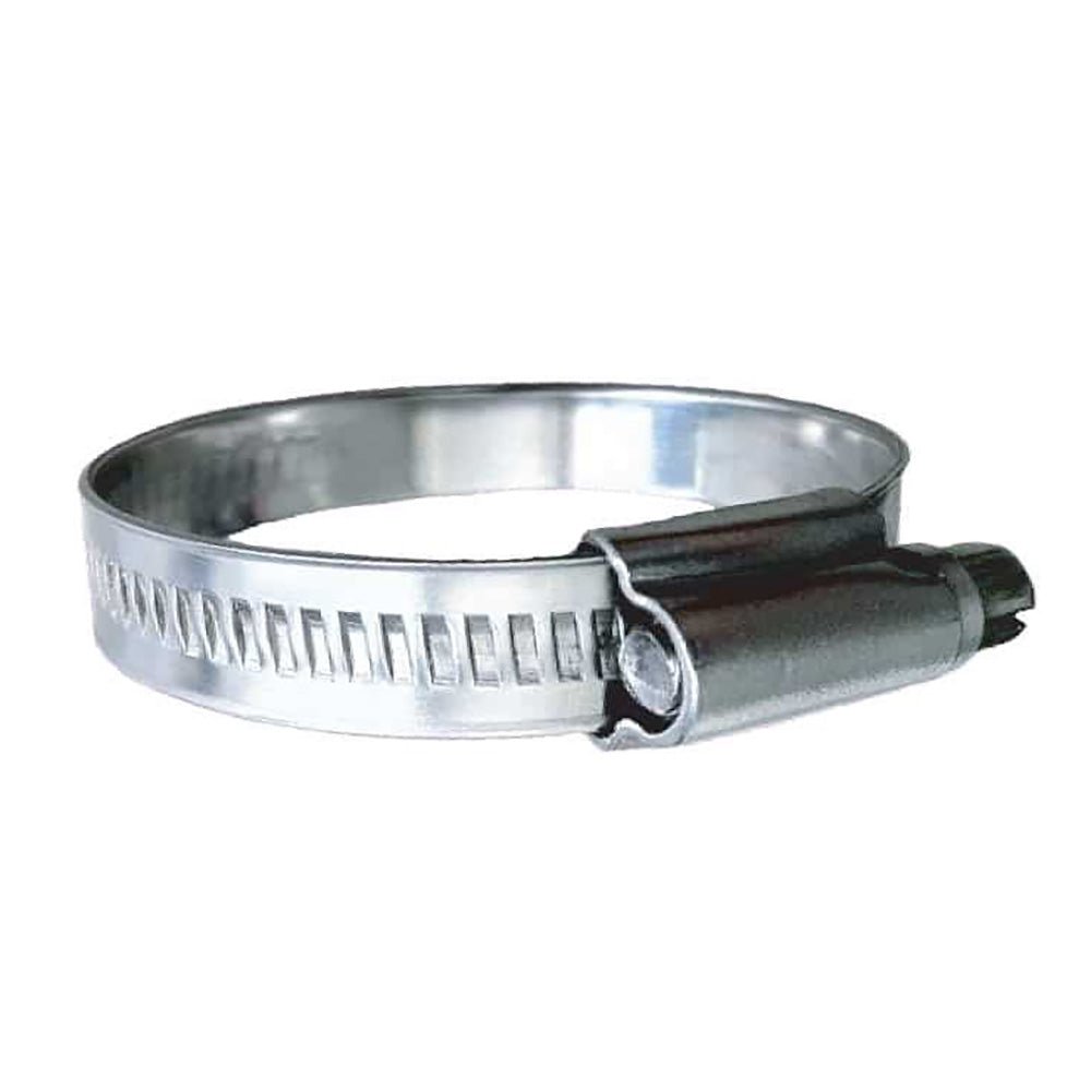 Trident Marine 316 SS Non-Perforated Worm Gear Hose Clamp - 15/32" Band Range - (1-3/4" 2-1/4") Clamping Range - 10-Pack - SAE Size 28 - Life Raft Professionals