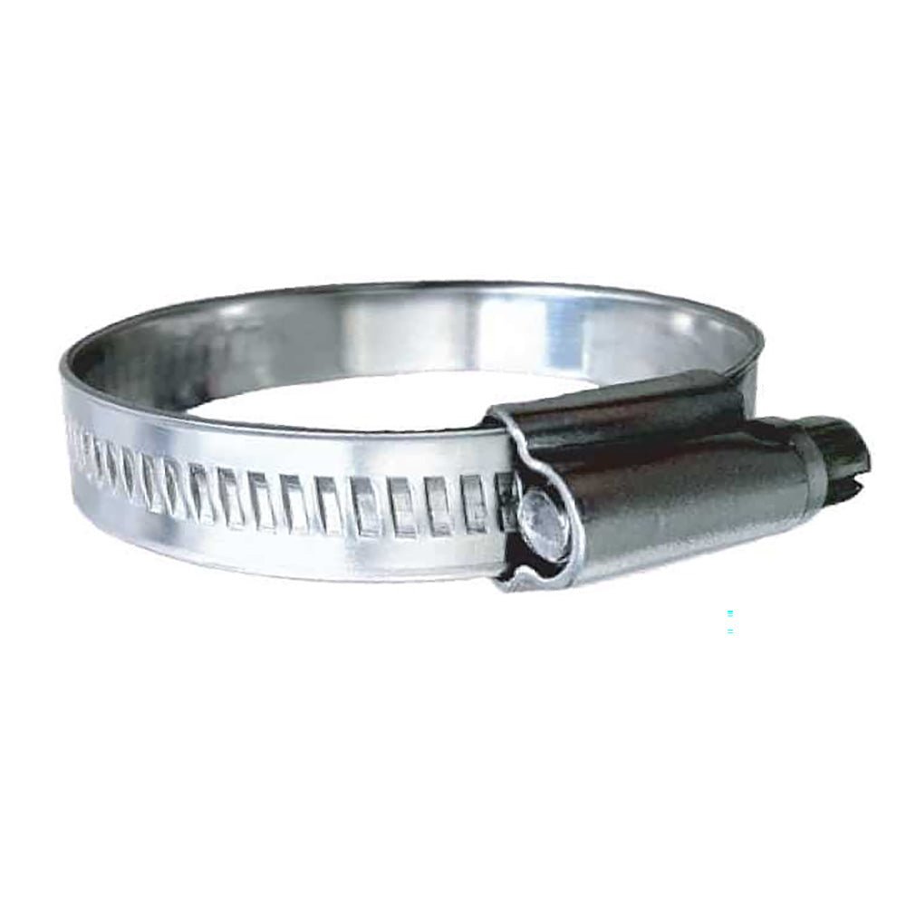 Trident Marine 316 SS Non-Perforated Worm Gear Hose Clamp - 3/8" Band - (1-1/2" - 2") Clamping Range - 10-Pack - SAE Size 24 - Life Raft Professionals