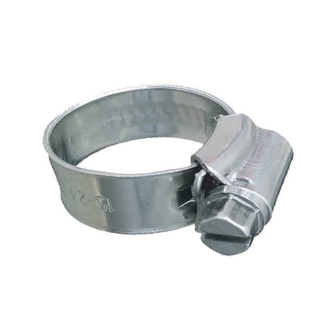 Trident Marine 316 SS Non-Perforated Worm Gear Hose Clamp - 3/8" Band Range - (1-1/16" 1-1/2") Clamping Range - 10-Pack - SAE Size 16 - Life Raft Professionals