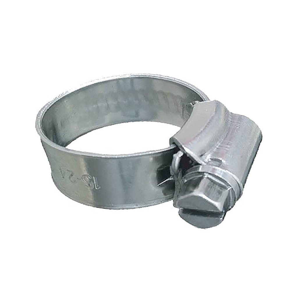 Trident Marine 316 SS Non-Perforated Worm Gear Hose Clamp - 3/8" Band Range - 11/32"-25/32" Clamping Range - 10-Pack - SAE Size 6 - Life Raft Professionals
