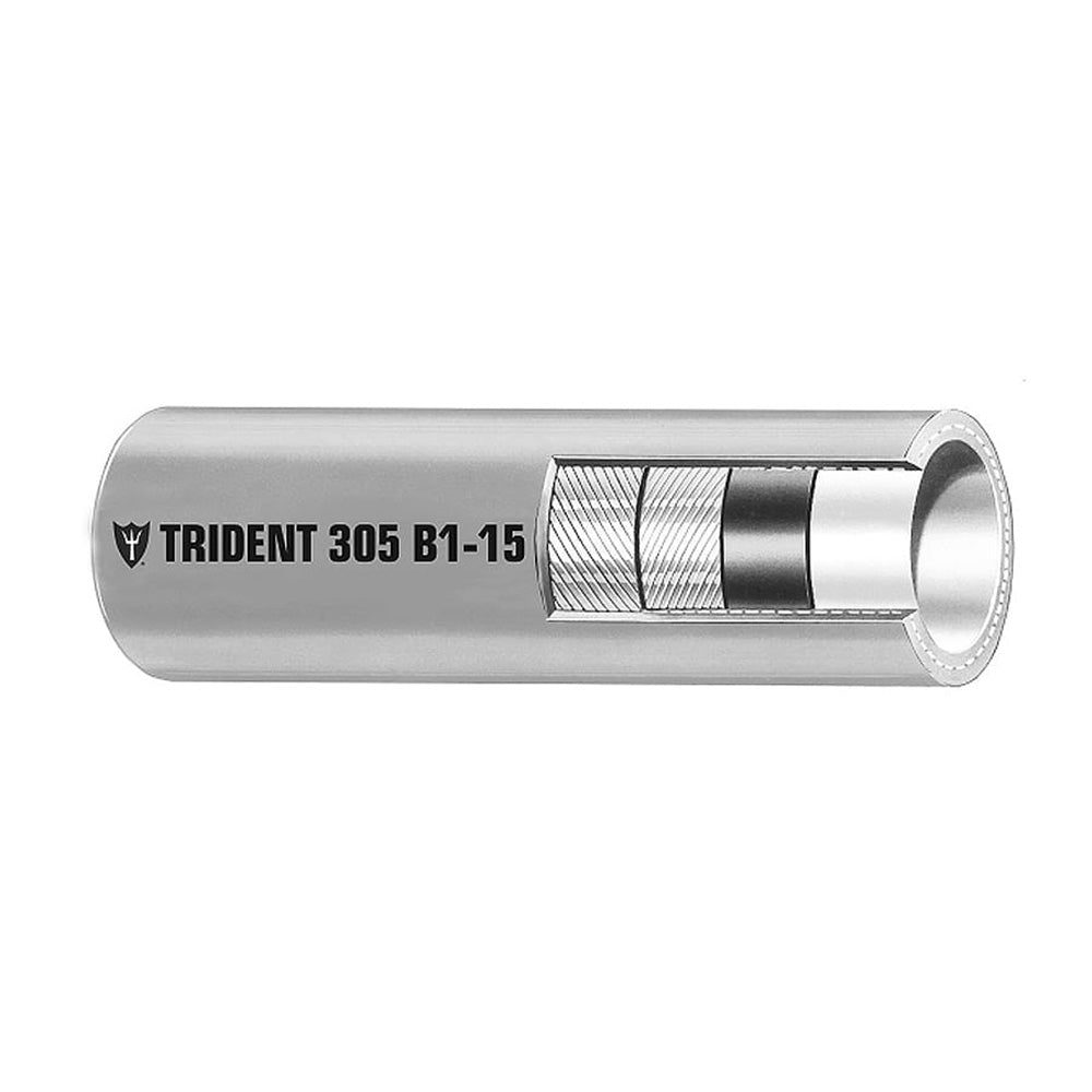Trident Marine 5/16" Barrier Lined B1-15 EPA Compliant Outboard Fuel Line Hose - Gray - Sold by the Foot - Life Raft Professionals
