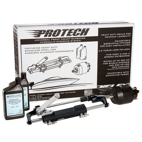 Uflex PROTECH 2.1 Front Mount OB Hydraulic System - Includes UP28 FM Helm Oil UC128-TS/2 Cylinder - No Hoses - Life Raft Professionals