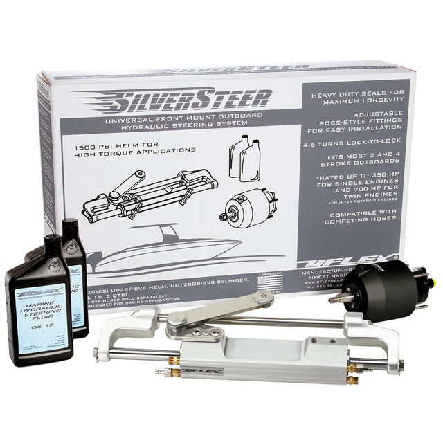 Uflex SilverSteer Front Mount Outboard Hydraulic Steering System w/ UC130-SVS-1 Cylinder - Life Raft Professionals