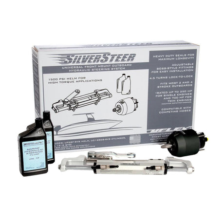 Uflex SilverSteer Universal Front Mount Outboard Hydraulic Steering System w/ UC128-SVS-1 Cylinder - Life Raft Professionals