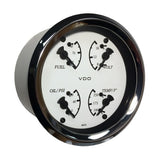 VDO Cockpit Marine 85mm (3-3/8") 4 in 1 Gauge - White Dial/Bezel [110-15800] - Life Raft Professionals