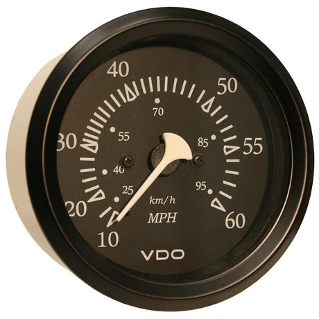 VDO Cockpit Marine 85mm (3-3/8") 60 MPH Pitot Speedometer - Black Dial/Bezel [260-11795] - Life Raft Professionals